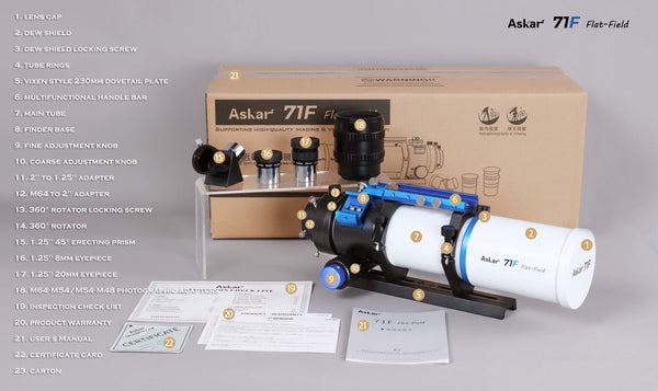 Askar 71F Flat-Field Refractor Telescope and Spotting Scope | ASKAR-71F | Askar 71F Flat-Field Refractor Telescope and Spotting Scope | ASKAR-71F