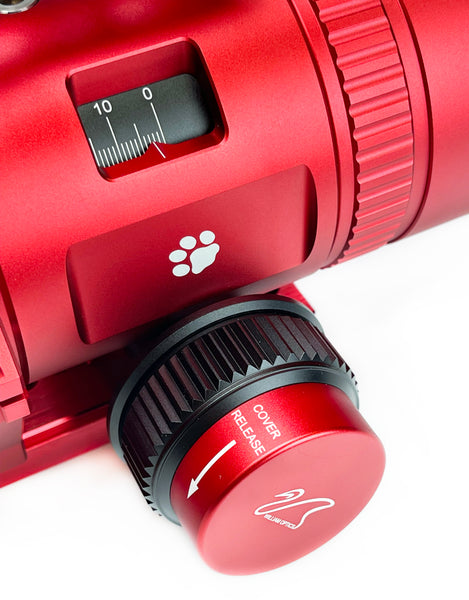 William Optics Cat61 RedCat 61mm f/4.9 Petzval APO Refractor Telescope (L-RC61) - closeup of Integrated Focuser Design | William Optics Cat61 RedCat 61 WIFD f/4.9 Petzval APO Refractor Telescope (L-RC61)