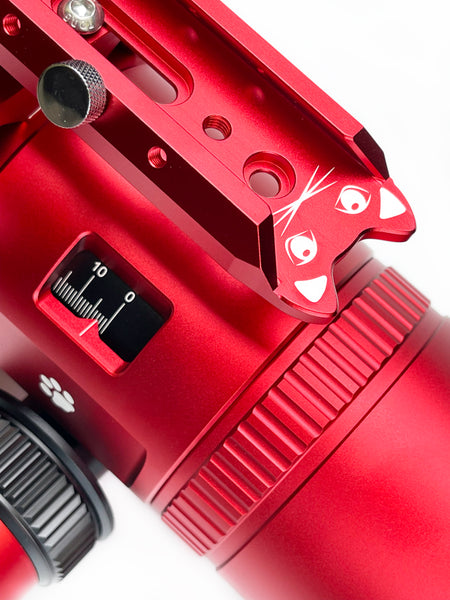 William Optics Cat61 RedCat 61mm f/4.9 Petzval APO Refractor Telescope (L-RC61) - closeup of Integrated Focuser Design | William Optics Cat61 RedCat 61 WIFD f/4.9 Petzval APO Refractor Telescope (L-RC61)