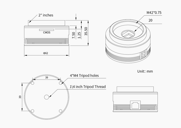 ZWO ASI462MM Planetary Mono Camera (ASI462MM) | ZWO ASI462MM Planetary Mono Camera (ASI462MM)