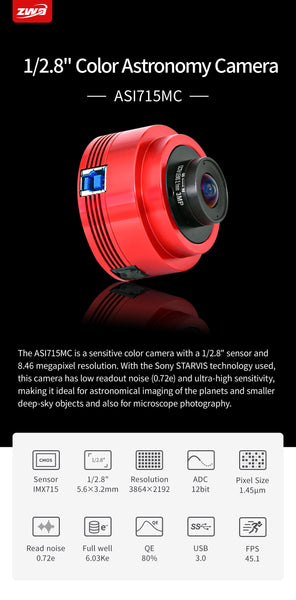ZWO ASI715MC Planetary Colour Camera (ASI715MC) | ZWO ASI715MC Planetary Colour Camera (ASI715MC)