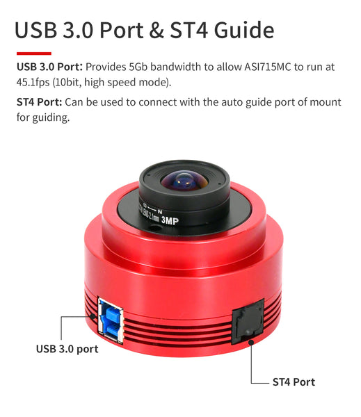 ZWO ASI715MC Planetary Colour Camera (ASI715MC) | ZWO ASI715MC Planetary Colour Camera (ASI715MC)