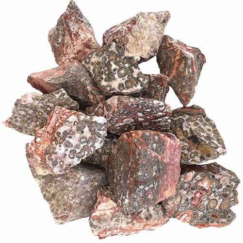 Red Leopardskin Rough Specimens | Bulk Rock Tumbling Rough - Red Leopardskin
