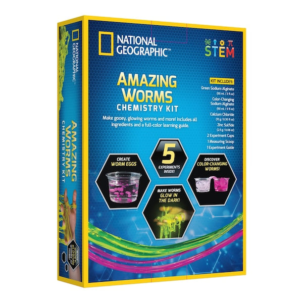 National Geographic Amazing Worms Chemistry Kit (816448020094) - All-Star Telescope Canada - For All Things Astro, Binoculars, And Science | National Geographic Amazing Worms Chemistry Kit (816448020094)