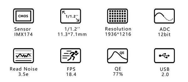 Zwo Asi174Mini Monochrome Astronomy Camera (Asi174Mini) - All-Star Telescope Canada - For All Things Astro, Binoculars, And Science | ZWO ASI174 Mini Monochrome Astronomy Camera (ASI174MINI)