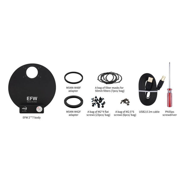 Zwo 7-Position Efw For 2" Filters (Zwo-Efw-7X2) - All-Star Telescope Canada - For All Things Astro, Binoculars, And Science | ZWO 7-Position EFW for 2" Filters (ZWO-EFW-7x2)