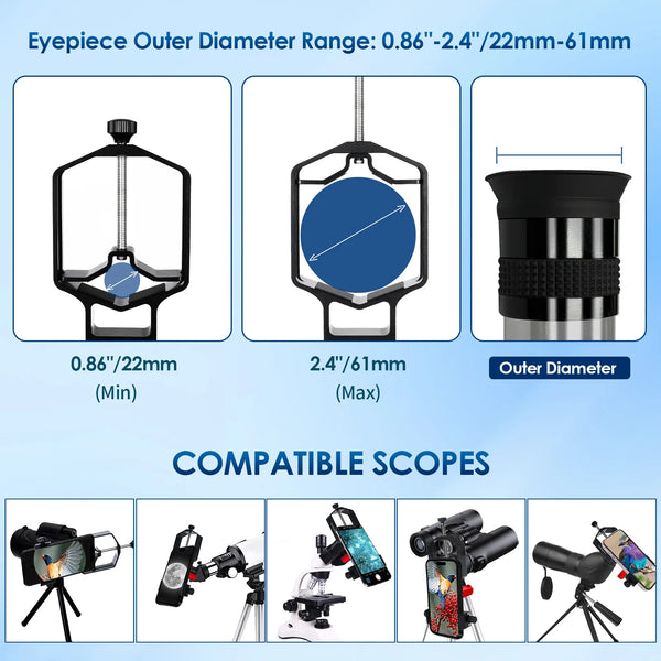 Move Shoot Move Tridaptor Smartphone Adapter for Telescopes, Microscopes, Binoculars | Move Shoot Move Tridaptor Smartphone Adapter for Telescopes, Microscopes, Binoculars