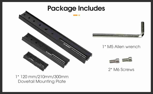 SVBONY SV219 Black Dovetail Mounting Plate 120mm | W9175A | SVBONY SV219 Black Dovetail Mounting Plate 120mm | W9175A