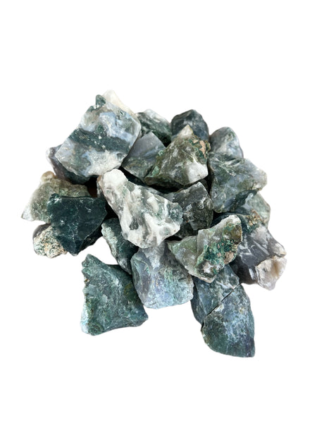 Green Moss Agate Rough Specimens | Bulk Rock Tumbling Rough - Green Moss Agate