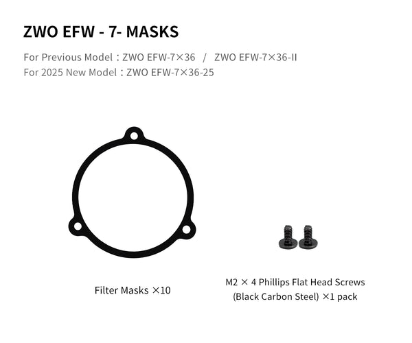 ZWO Filter Wheel Masks | ZWO Filter Wheel Masks