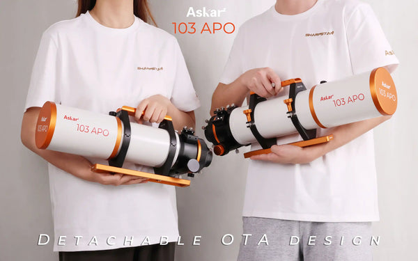 Askar 103APO 103 APO Side View with People | Askar 103APO Refractor Telescope (ASKAR-103APO)