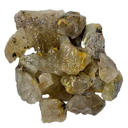 Rutilated Quartz Rough Specimens | Bulk Rock Tumbling Rough - Rutilated Quartz
