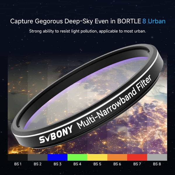 SVBONY SV240 Multi-Narrowband Near-infrared Light Pollution Filter 2" Mounted | W9191A | SVBONY SV240 Multi-Narrowband Near-infrared Light Pollution Filter 2" Mounted | W9191A