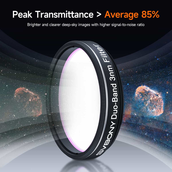 SVBONY SV220 Dual Band 3nm H-Alpha & OIII Filter 1.25" Mounted | W9198A | SVBONY SV220 Dual Band 3nm H-Alpha & OIII Filter 1.25" Mounted | W9198A