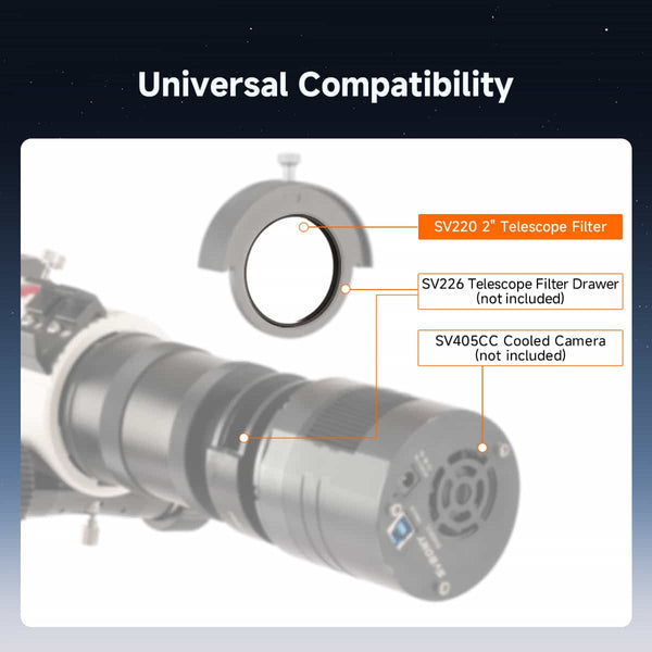 SVBONY SV220 Dual Band 3nm H-Alpha & OIII Filter 2" Mounted | W9198B | SVBONY SV220 Dual Band 3nm H-Alpha & OIII Filter 2" Mounted | W9198B