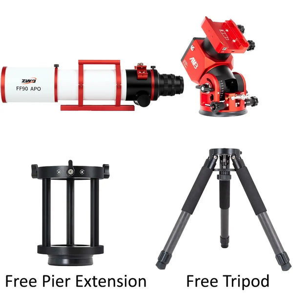 ZWO FF90 APO Refractor w/ AM3N Mount & FREE TC40 Tripod + 160mm Pier Extension | ZWO FF90 APO Refractor w/ AM3N Mount & FREE TC40 Tripod + 160mm Pier Extension