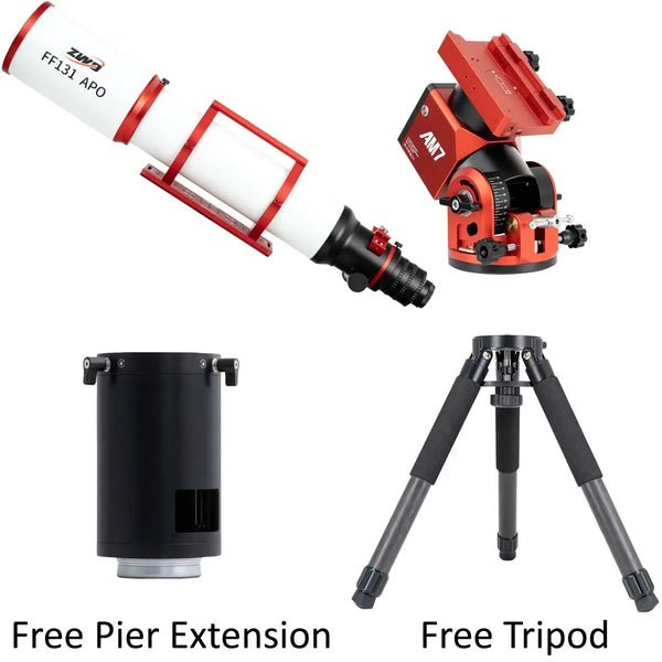 ZWO FF131 APO Refractor w/ AM7 Mount w/ FREE TC40 Tripod + 200mm Pier Extension | ZWO FF131 APO Refractor w/ AM7 Mount w/ FREE TC40 Tripod + 200mm Pier Extension