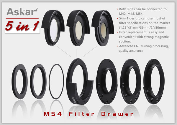 Askar M54 Filter Drawer (M54Fd) - All-Star Telescope Canada - For All Things Astro, Binoculars, And Science | Askar M54 Filter Drawer (M54FD)